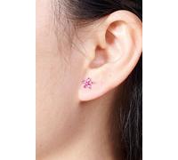 Outrage London Women's Pink Flower Silver Stud Earrings Outrage London Silver One Size