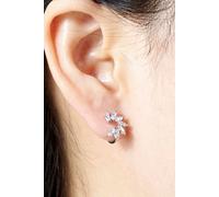 Outrage London Women's Silver half flower hoop earring | Size: Small Outrage London Silver Small