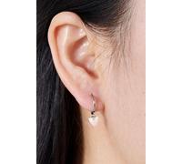 Outrage London Women's Silver Heart Hoop Earrings | Size: Small Outrage London Silver Small