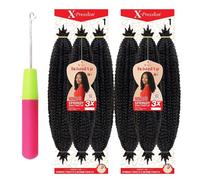 Outre Crochet Braids X-Pression Twisted Up 3X Springy Afro Twist 24" (2 Pack, 1) With Latch Crochet Hooks, Crochet Needle