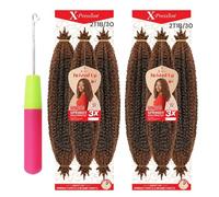 Outre Crochet Braids X-Pression Twisted Up 3X Springy Afro Twist 24" (2 Pack, 2T1B-30) With Latch Crochet Hooks, Crochet Needle