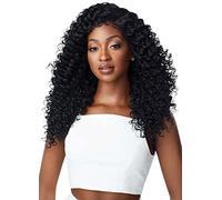 Outre Perfect Hair Line Synthetic 13x6 Faux Scalp Lace Front Wig - DOMINICA (1B Off Black)
