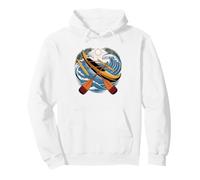 Outrigger Canoe Six Person Crew Paddling Synchrony Top View Pullover Hoodie