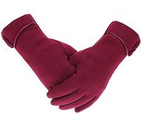 Outrip Womens Lady Winter Warm Gloves Touch Screen Phone Windproof Lined Thick Gloves, Winered, M