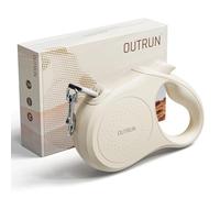 OUTRUN Retractable Dog Leash 16.5 FT Walking Leash up to 55 lb, Strong Nylon Tape No Tangle, Heavy Duty One-Handed Brake Lock Perfect for Small & Medium Sized Dogs and Pets