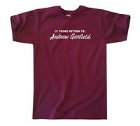 Outsdr Men's Unisex If Found Return to Andrew Garfield T-Shirt - Burgundy - Medium