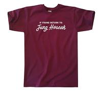 Outsdr Men's Unisex If Found Return to Jung Hoseok T-Shirt - Burgundy - X-Large