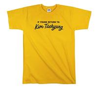 Outsdr Men's Unisex If Found Return to Kim Taehyung T-Shirt - Yellow - Medium