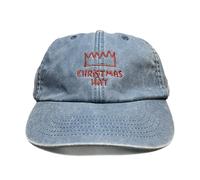 Outsdr Unisex Christmas Hat Embroidered Low Profile Dad Baseball Cap - Washed Light Blue - One Size