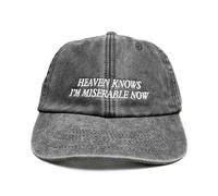 Outsdr Unisex Heaven Knows I'm Miserable Now Embroidered Low Profile Dad Baseball Cap - Washed Black - One Size