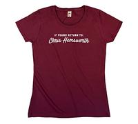 Outsdr Women's If Found Return to Chris Hemsworth T-Shirt - Burgundy - Large