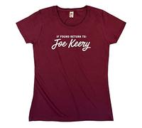 Outsdr Women's If Found Return to Joe Keery T-Shirt - Burgundy - Small