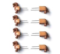 OUTSET 66619 Daschund Corn On The Cob Holder Set, Stainless Steel, Dachshund