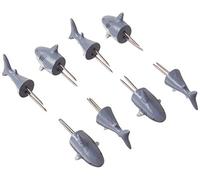 OUTSET 76168 Shark Corn Holders, Set of 8 Cob Set, Stainless Steel Resin