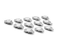 OUTSET 76471 Stainless Steel Grillable Oyster Shells, Set of 12, Silver