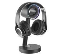 Outshine Gaming Orbit RGB Headphone/Headset Stand with Wireless Charging, Adjustable RGB Lighting, 15W Qi Charger, USB & Type-C Ports, 3.5mm Audio Port, Premium Headset Holder, Non-Slip Base