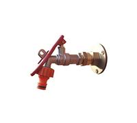 Outside 1/2'' Garden Tap with Through The Wall Flange Bracket Set for 15mm Copper Or 15mm Plastic Pipe (Lock by Padlock Tap)