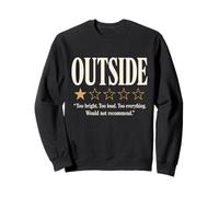 Outside 1 Star Review Funny Introvert Homebody Sarcastic Sweatshirt