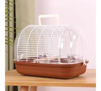 Outside Bird Cage, flight cage, with Handle, can Shade the Sun, Easy to Carry When Going Out, for Small Birds such as Pearl Birds(Brown,Large)
