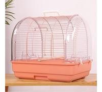 Outside Bird Cage, flight cage, with Handle, can Shade the Sun, Easy to Carry When Going Out, for Small Birds such as Pearl Birds(Pink,Small)