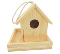 Outside Bird House, Decorative Sturdy Cottage, 17.2x17.2cm, Wooden Nesting Box, Garden Patio Cage, Warm Wood Nest Decor, For Window Tree Balcony Yard