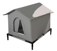 Outside Cat House Weatherproof & Insulated Cat House Outdoor Non Slip Easy Assembly Warm Shelter with Elevated Support for Within 4kg Pets Outdoor Shelter