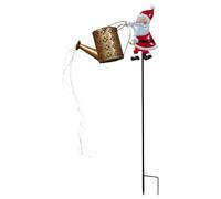 Outside Christmas Lights - Solar Powered Retro Kettle Light | Santa Claus Watering Can LED | for Holiday Garden Yard Pathway Porch Landscape Lawn Party Patio Walkway Park Winter Decorations