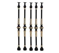 Outside Deck Railing Aluminum Spindles 33.5 Inch 100 50 30 20 10 Pack, Brass Decoration Flat Metal Balusters for Staircase Interior/Wood Steps, 4/5 Inch Stair Round Pole,Black,5 Pcs