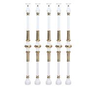 Outside Deck Railing Aluminum Spindles 33.5 Inch 100 50 30 20 10 Pack, Brass Decoration Flat Metal Balusters for Staircase Interior/Wood Steps, 4/5 Inch Stair Round Pole,White,5 Pcs