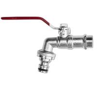 (1/2") Garden Hose Tap 1/2 3/4 Bsp Ball Valve with Metal Snap Fittings Fits Hozelock