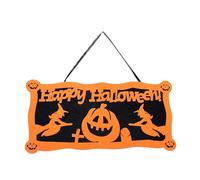 Outside Halloween Decorations Front Door Nonwoven Fabric Halloween 19. 3 8. 3in Door Sign Rectangular Decorations Hanger Ornaments For Home Window Wall Christmas (Orange, 48x22cm)