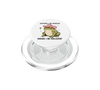 Outside I Be Hootin' Inside I Be Hollerin' Funny Frog Meme PopSockets PopGrip for MagSafe
