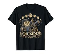 Outside is Calling Owl Stargazing Astronomy Value Graphic T-Shirt
