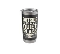 Outside is My Quiet Place Camping Introvert Hiker Stainless Steel Insulated Tumbler