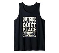 Outside is My Quiet Place Camping Introvert Hiker Tank Top