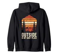 Outside Is My Quiet Place Camping Introvert Hiker Zip Hoodie