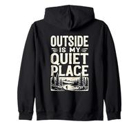 Outside Is My Quiet Place Camping Introvert Hiker Zip Hoodie