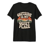 Outside is My Quiet Place Nature Camping Introvert Hiker Premium T-Shirt