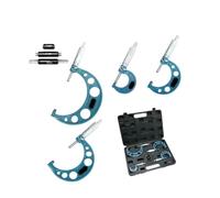 Outside micrometer 4pcs Outside Micrometer Set Machinist Tool 0-4" 0-100mm 0.01mm Accuracy Carbide With Standards Ratchet