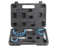 Outside Micrometer Caliper Kit, Bearing Steel Measuring Tool, 0.0001in Accuracy for Precision Dimensional Measurement, 0-3in Set with Calibration Standards and Wrench