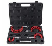 Outside Micrometer Set 4Pcs Professional Precision Measuring Tools 0.0001in Accuracy Stainless Steel Machinist Micrometers for Measuring Diameter Thickness Length 0 4in Range