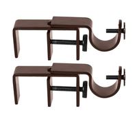 Outside Mount Vertical Blinds Curtain Rod Bracket (Bronze 2 Pack) No Drilling Drapery Rod Holders Over The Rail Track No Drill No Tools Required (Patent Depending)