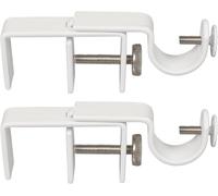 Outside Mount Vertical Blinds Curtain Rod Bracket No Drilling Drapery Rod Holders Over The Rail Track No Drill No Tools Required (Patent Depending) (White)