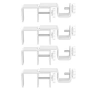 Outside Mounted Blinds Curtain Rod Bracket, Adjustable 1.3 - 2 Inch Width Track, Tool-Free and Drill-Free, Ideal for Living Rooms, Bedrooms, Apartments, and Offices Curtain Rod Brackets, 4Pcs-White