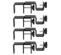 Outside Mounted Blinds Curtain Rod Bracket, Adjustable 1.3 - 2 Inch Width Track, Tool-Free and Drill-Free, Ideal for Living Rooms, Bedrooms, Apartments, and Offices Curtain Rod Brackets, 4Pcs-Black