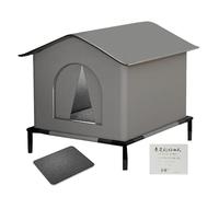 Outside Pet Shelter - Waterproof Cat Cabin, Thermal Nesting Cave | Compact All-Season Cat House with Soft Mat and double Entry, Safe Resting Space for Garden Porch Patio Yard Outdoor Use