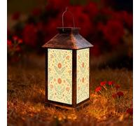 Outside Solar Lanterns Seamless Folk Art Design Elements Folk Hanging Solar Powered Lantern Outdoor Waterproof Garden Lights Balcony Wall Patio Camping Table Lamp Gifts for Women Homeowner