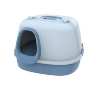 Outside Splash Litter Pan Fully Enclosed Long Aisle Corridor Litter Pan Large Litter Box Cat Supplies(Blu)