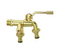 Outside Tap 1PC Brass 7 Colors Bronze Antique Outdoor Dual Outlet Faucet Washing Machine Out Garden Balcony Frost Protection Tap(Golden 3-4)