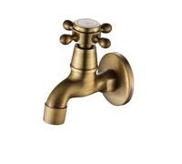 Outside Tap,Bibcock Output Outdoor Garden Faucet,Brass Kitchen tap Vintage Water Wall Mounted Single Cold Sink for Bathroom Washing Machine Mop Pool(11cm)